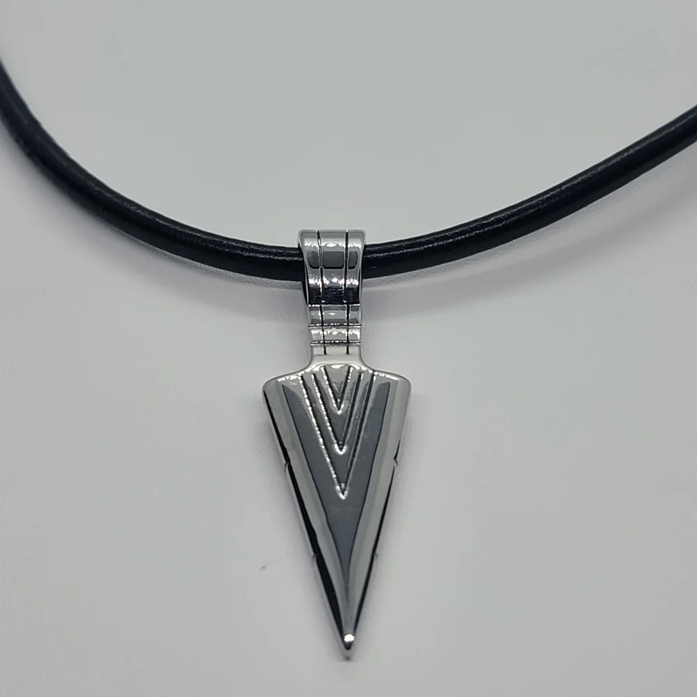 Brand New Stainless steel Pendent with leather Necklace